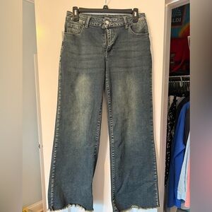 Stylish Wide Leg Blue Jeans for Women